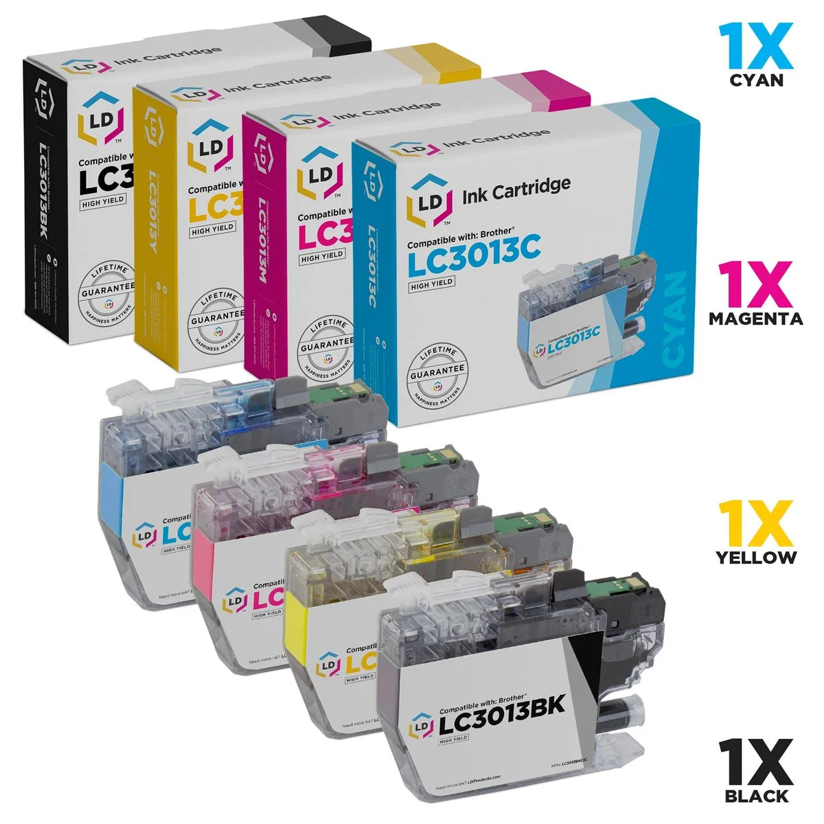LD Products LD Products Compatible Ink Cartridges for Brother LC3013 High Yield 4-Pack — product photo