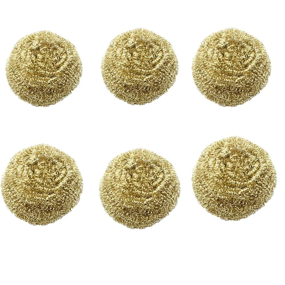 Six brass wire cleaners in ball holders, smokeless tip cleaning