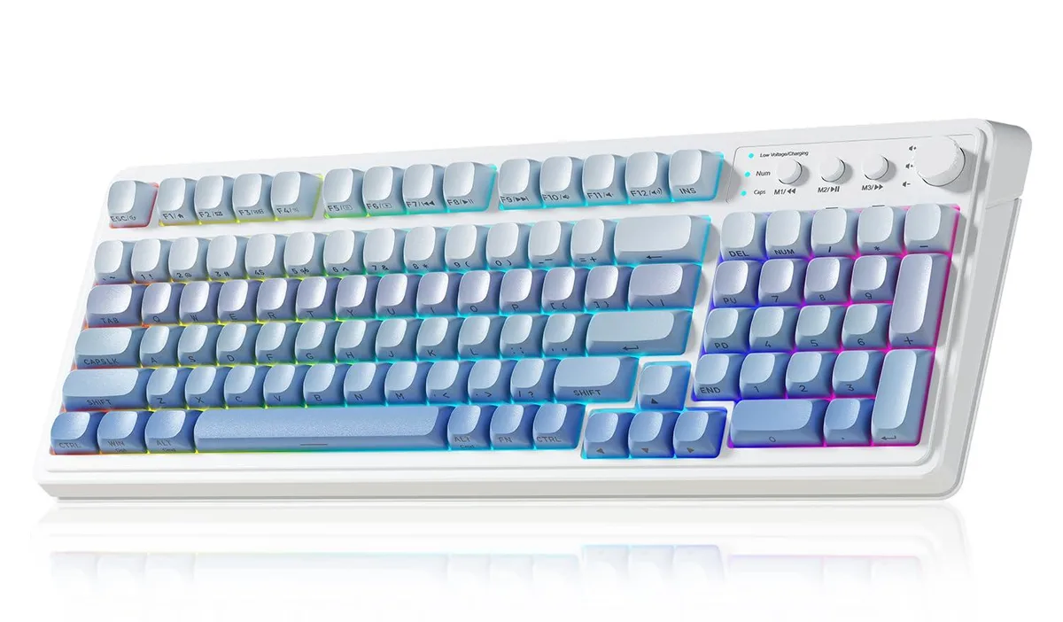 Vszerda Vszerda S99 Gradient Blue Gaming Keyboard 99 Keys Tri-Mode Bluetooth 5.0 RGB — product photo