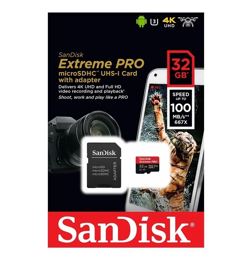 SanDisk SanDisk Extreme Pro 32GB microSDHC U3 V30 A1 100MB/s With Adapter — product photo