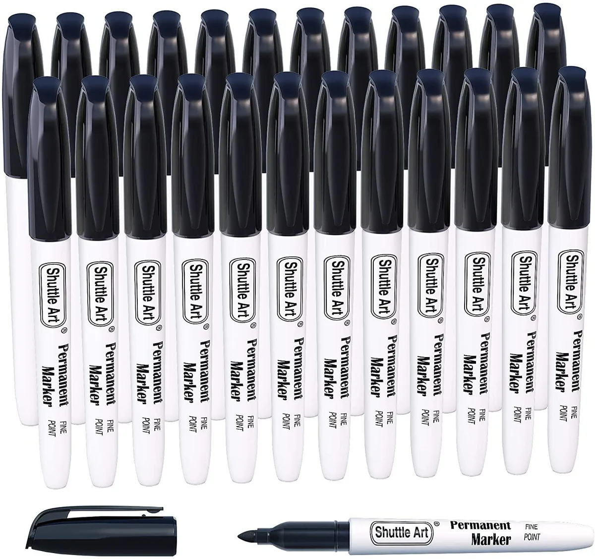  Shuttle Art Permanent Markers Black Pack of 24 — product photo