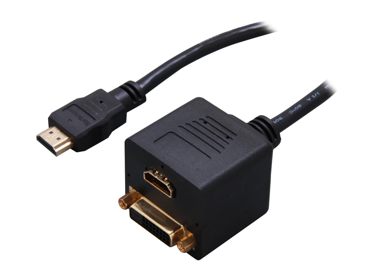 STARTECH STARTECH HDMISPL1DH 1 ft HDMI to HDMI & DVI Splitter Cable — product photo