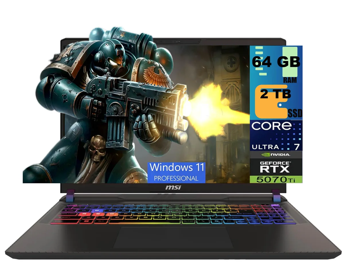 MSI MSI Vector 16 Gaming Laptop 16" WUXGA 144Hz Ultra 7 255HX RTX 5070 Ti 12GB 64GB 2TB — product photo