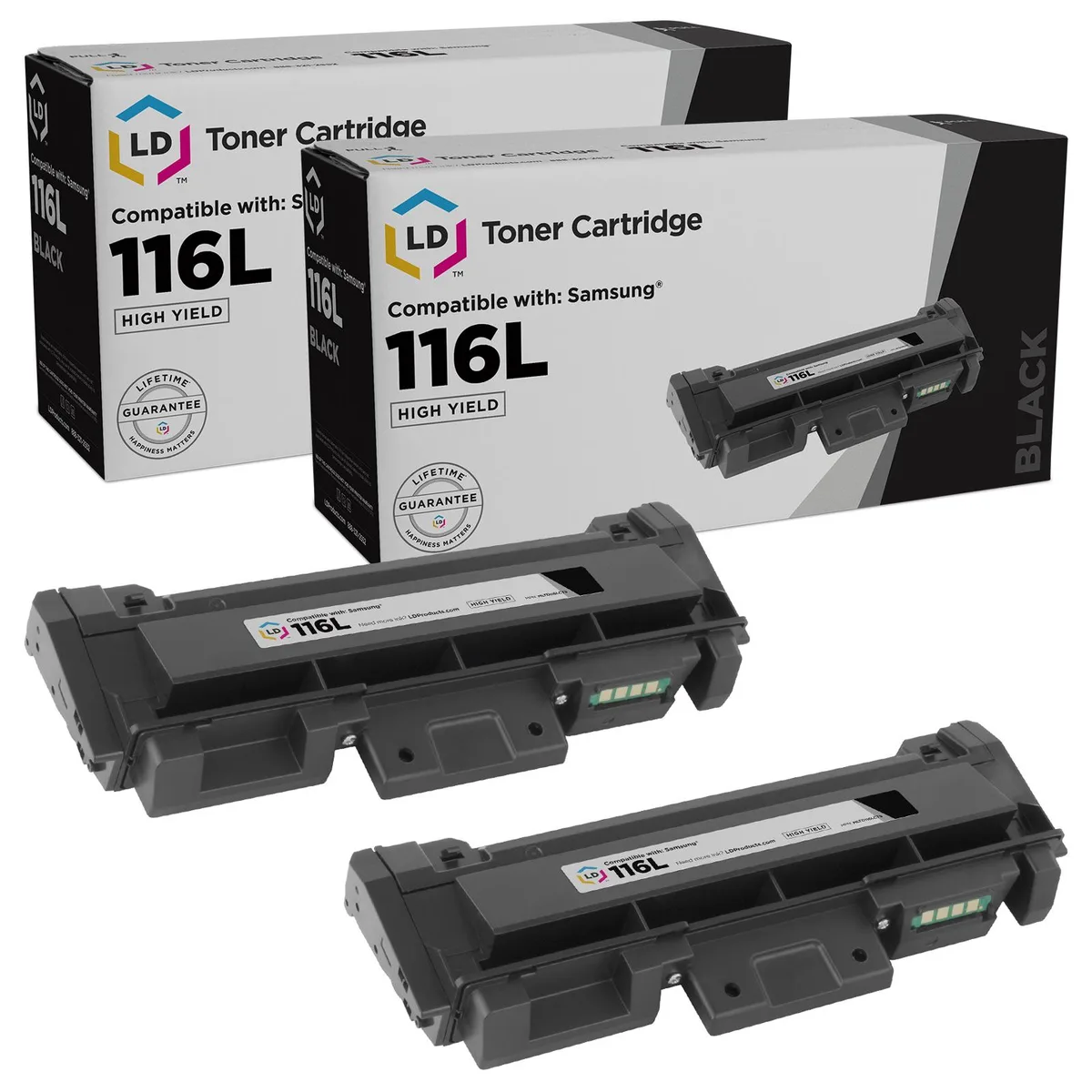 LD Products LD Products MLT-D116L High Yield Black Toner Cartridge 2-Pack — product photo