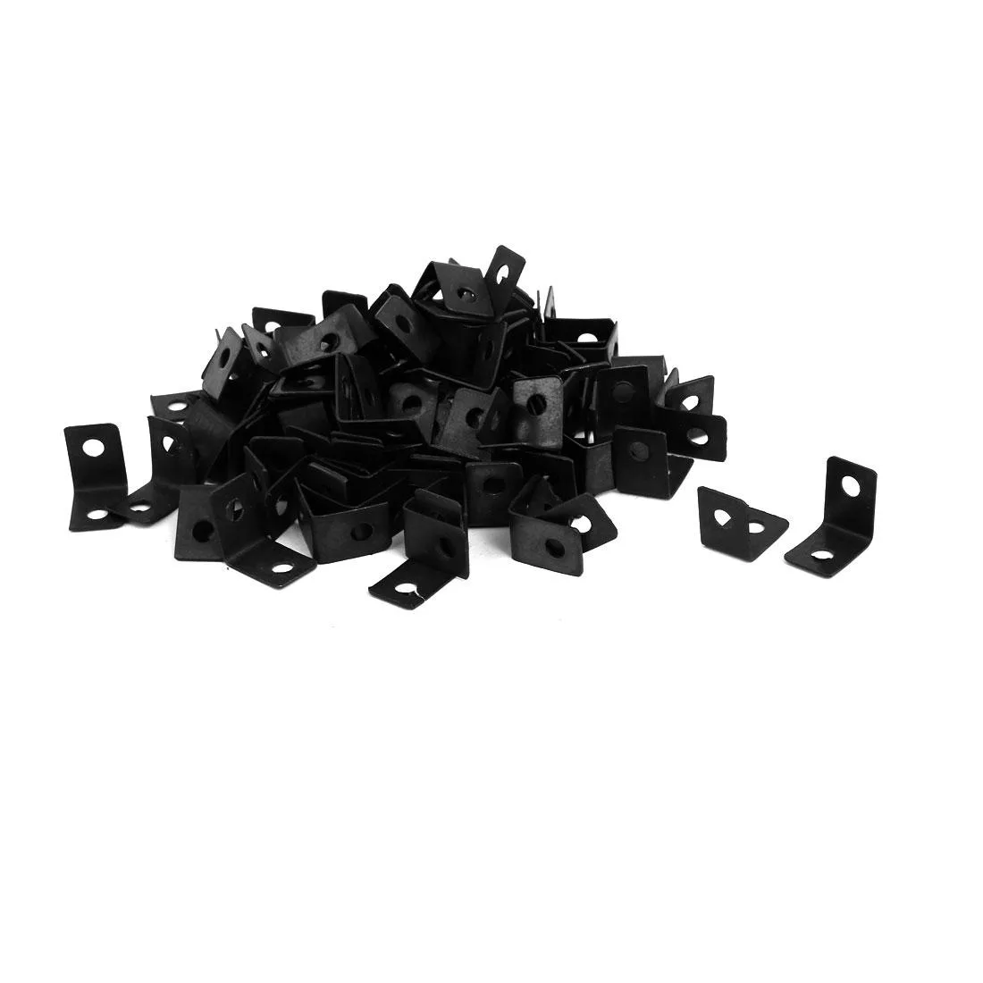 Unique-Bargains Unique-Bargains 100 Pcs 12x9x12mm L-Shaped 90 Degree Angle Bracket Corner Braces Black — product photo