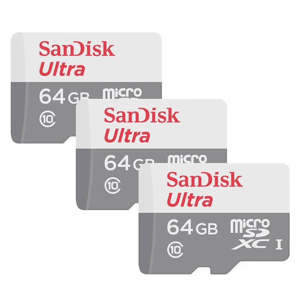 SanDisk SanDisk Ultra 64GB microSDXC memory card 3-pack — product photo