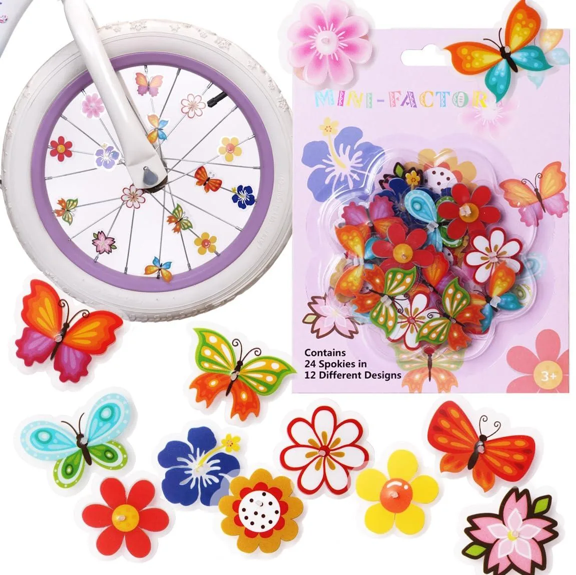  Evening Crystals MFWSPOKE2 24-piece flower &amp; butterfly spoke beading — product photo