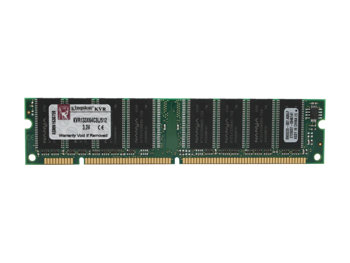Kingston Technology Corp. Kingston Technology Corp. KVR133X64C3L/512 512MB PC133 desktop RAM — product photo