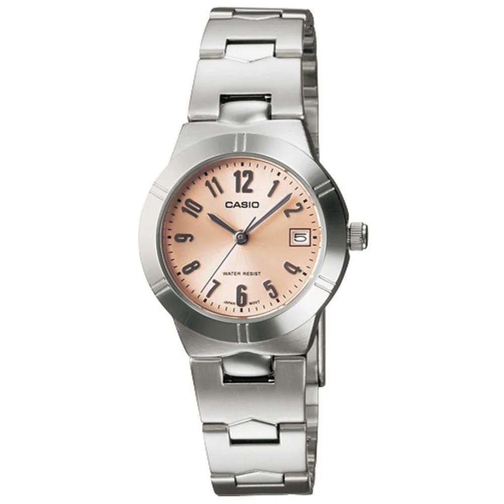 CASIO CASIO LTP-1241D-4A3 watch, 25 mm case, peach dial, stainless steel, quartz — product photo