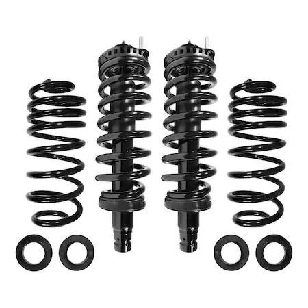 Unity front and rear complete strut assembly silver metal cylinder with spring and top mount