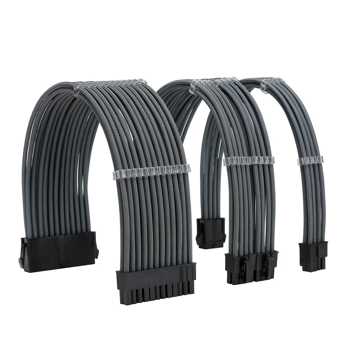 Vszerda Vszerda 18AWG PSU Extension Cable Kit Grey 24P ATX EPS 8P PCI-E 8P 300mm — product photo