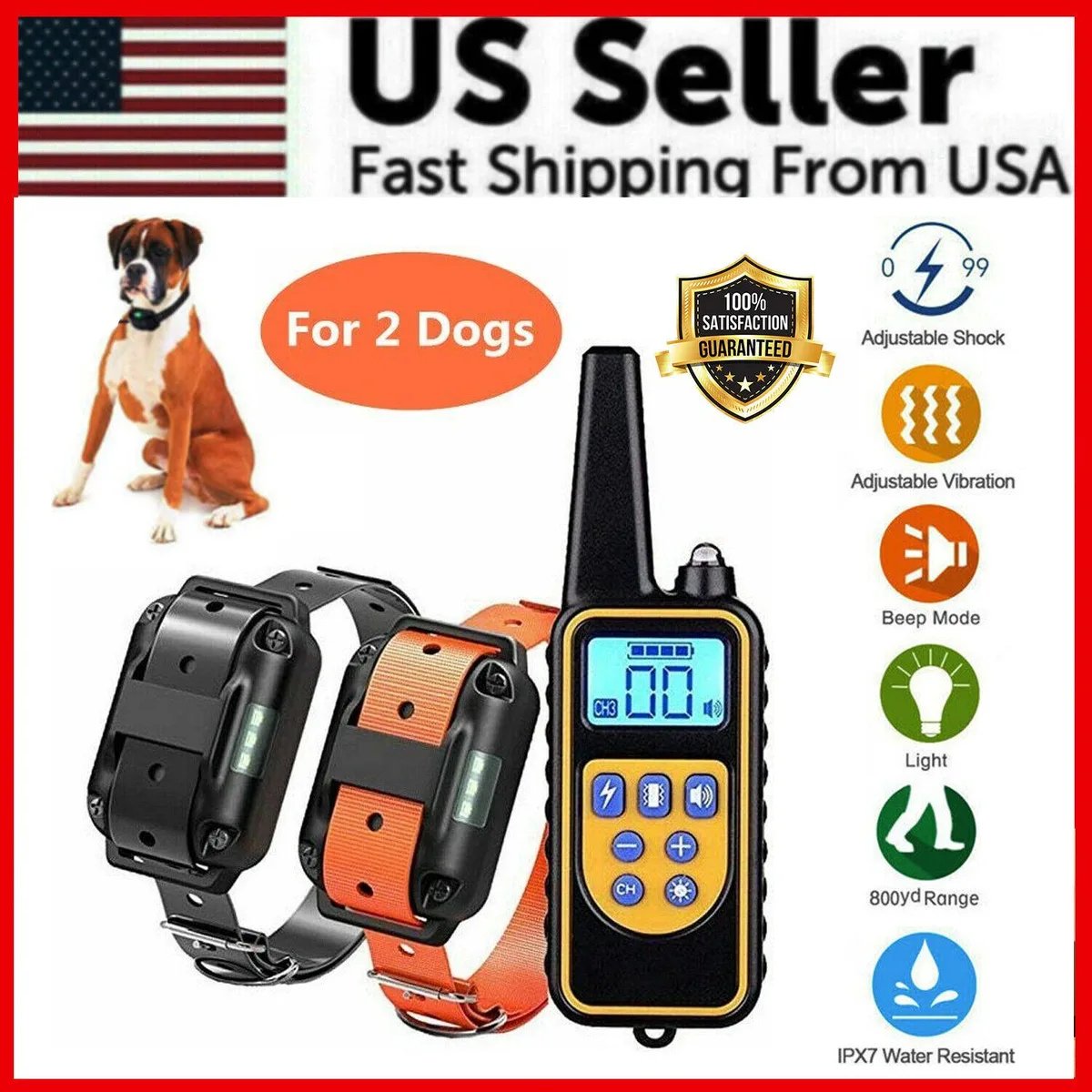The Perfect Part The Perfect Part 2600 FT 2 Collar Training Set IP67 Rechargeable Pet - Tech — product photo