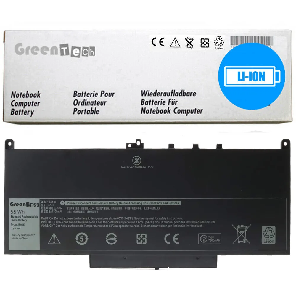 NShi NShi J60J5 55WHR laptop battery for Dell Latitude E7270 E7470 — product photo