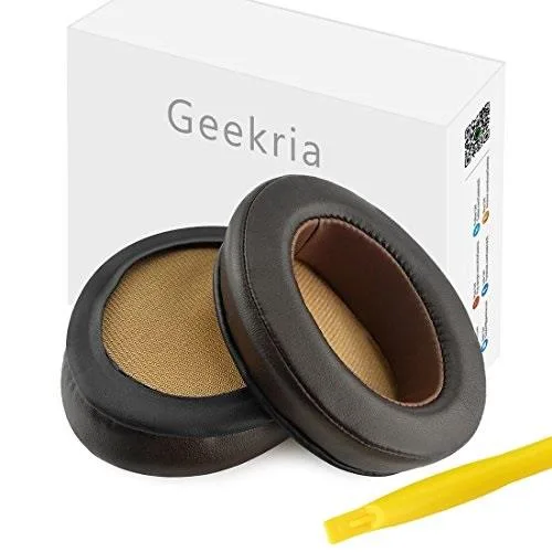 Geekria Geekria QuickFit Protein Leather Ear Pads for Sennheiser Momentum 2.0 Over-Ear Headphones (Dark Brown) — product photo