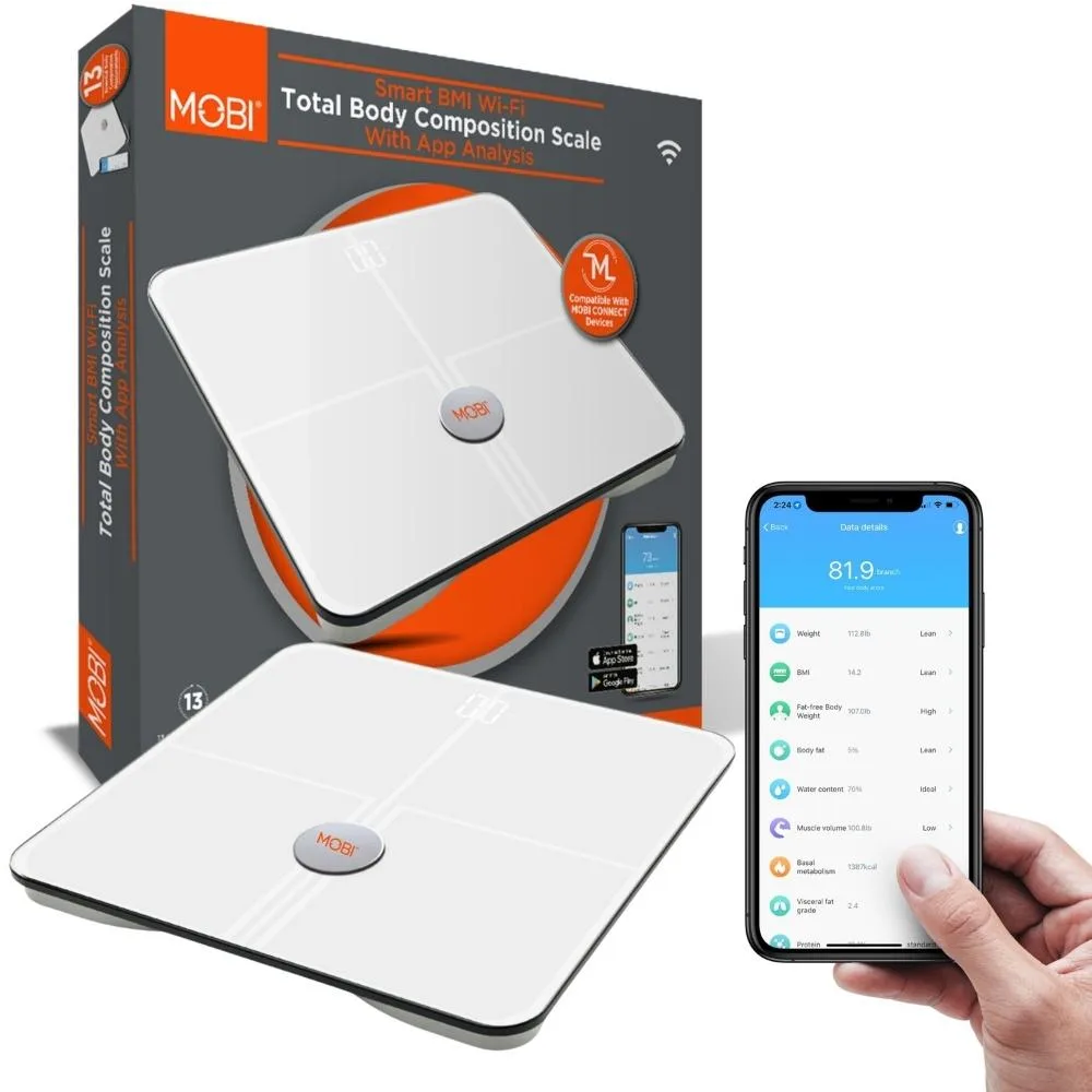 Mobi Mobi 700029 Bath Scale 18 Metrics 10 Users 395 lbs — product photo