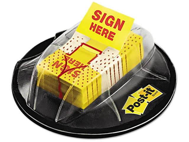 3M 3M 680HVSH Post-it Arrow Flags 200 Sign Here Desk Grip Dispenser — product photo