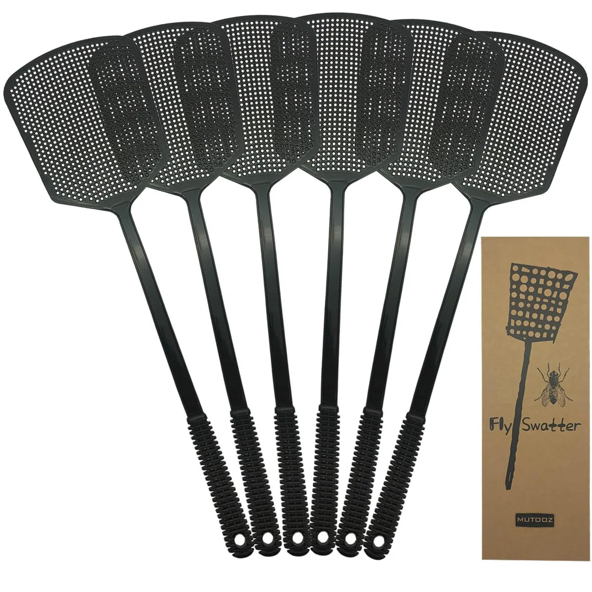  Fly Swatters Multi Pack Black 6 Pack — product photo