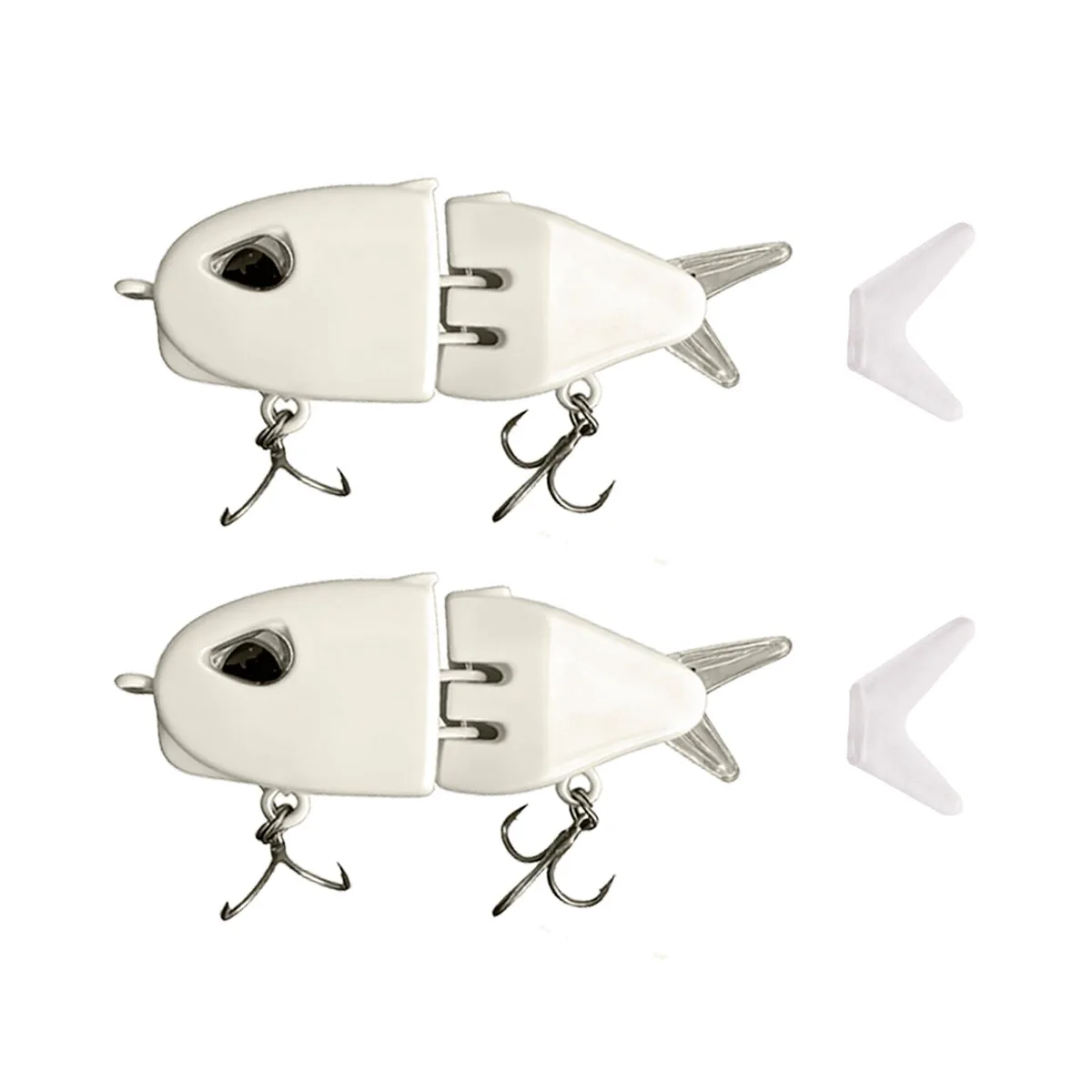  LSfeiershuangjie250801 2PCS Mini Glide Bait White 2.36in 5.5g fish attractant — product photo