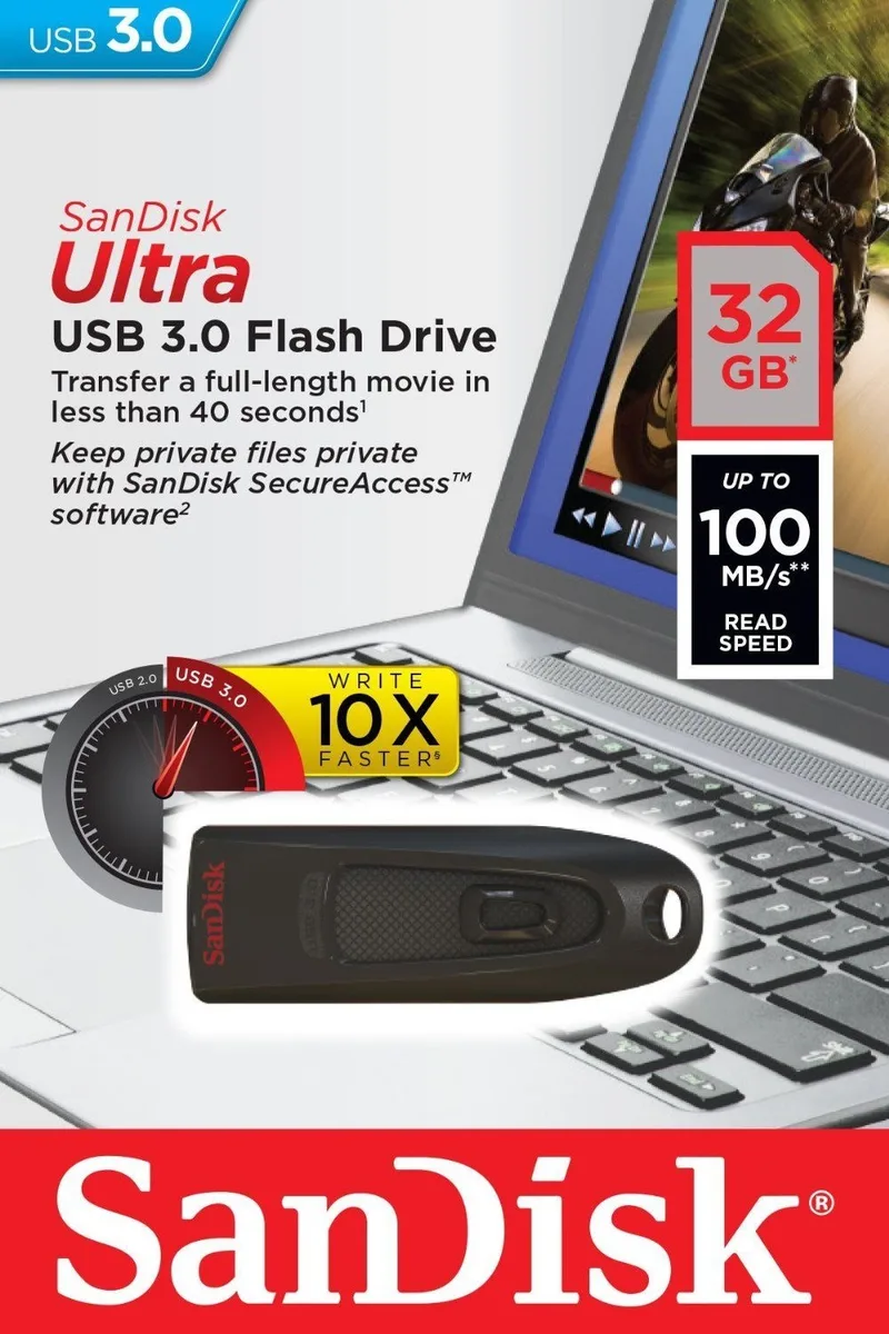 SanDisk SanDisk Ultra USB 3.0 32 GB flash drive SDCZ48-032G-U46 — product photo