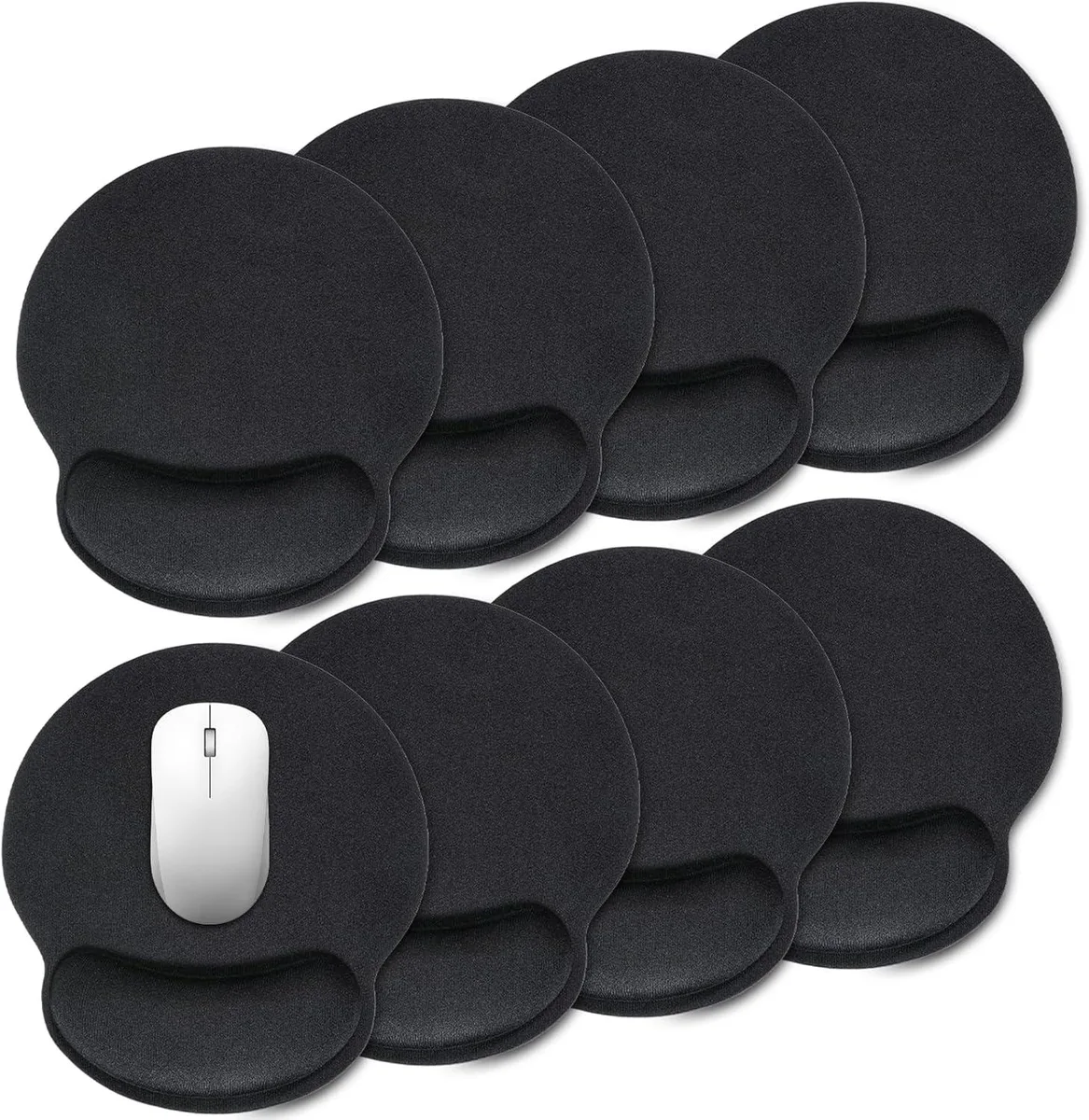 Brainwavz Brainwavz 8 Pack Ergonomic Mouse Pad with Wrist Rest Black — product photo