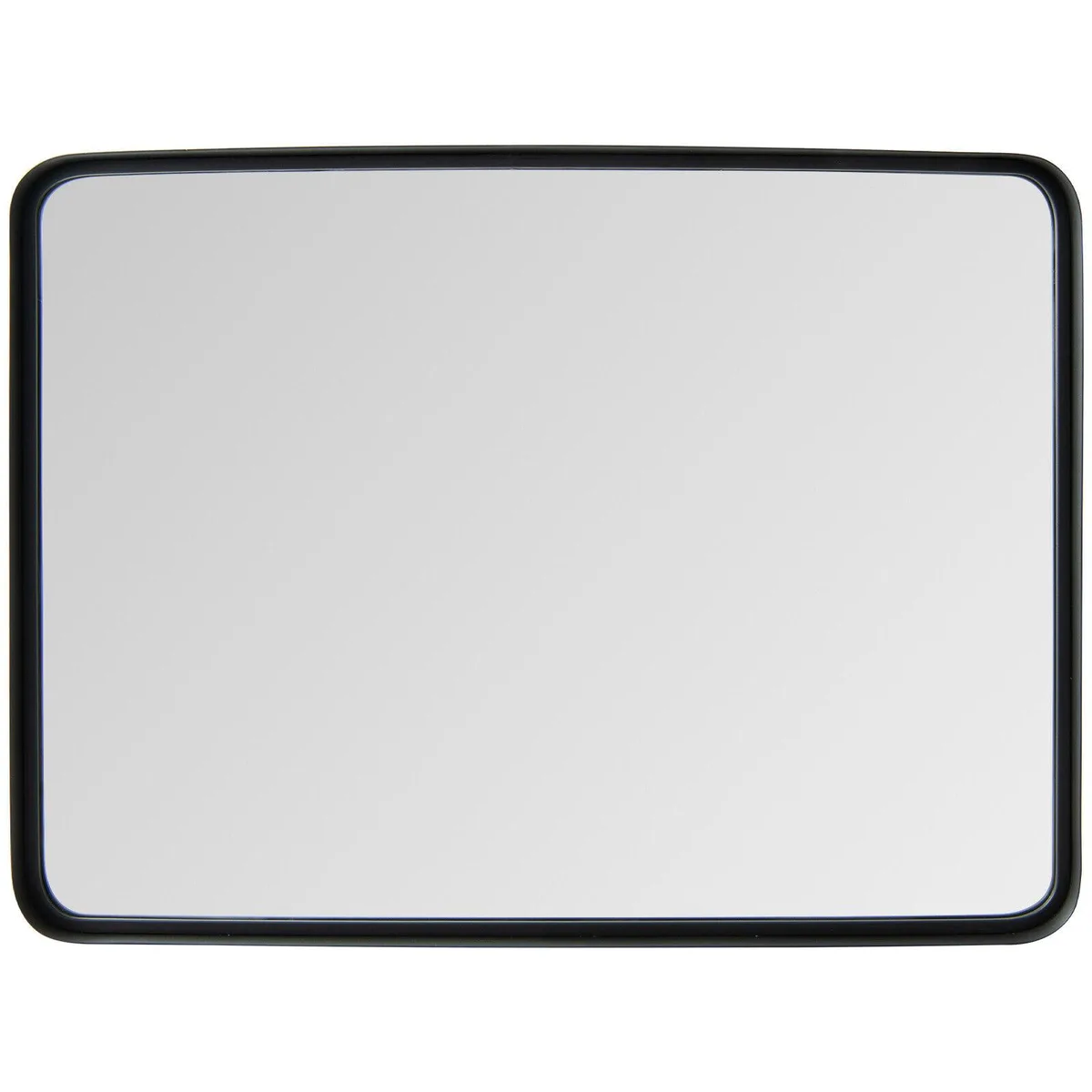 Rectangular black steel-framed bathroom mirror, medium size, 30 by 22 inches