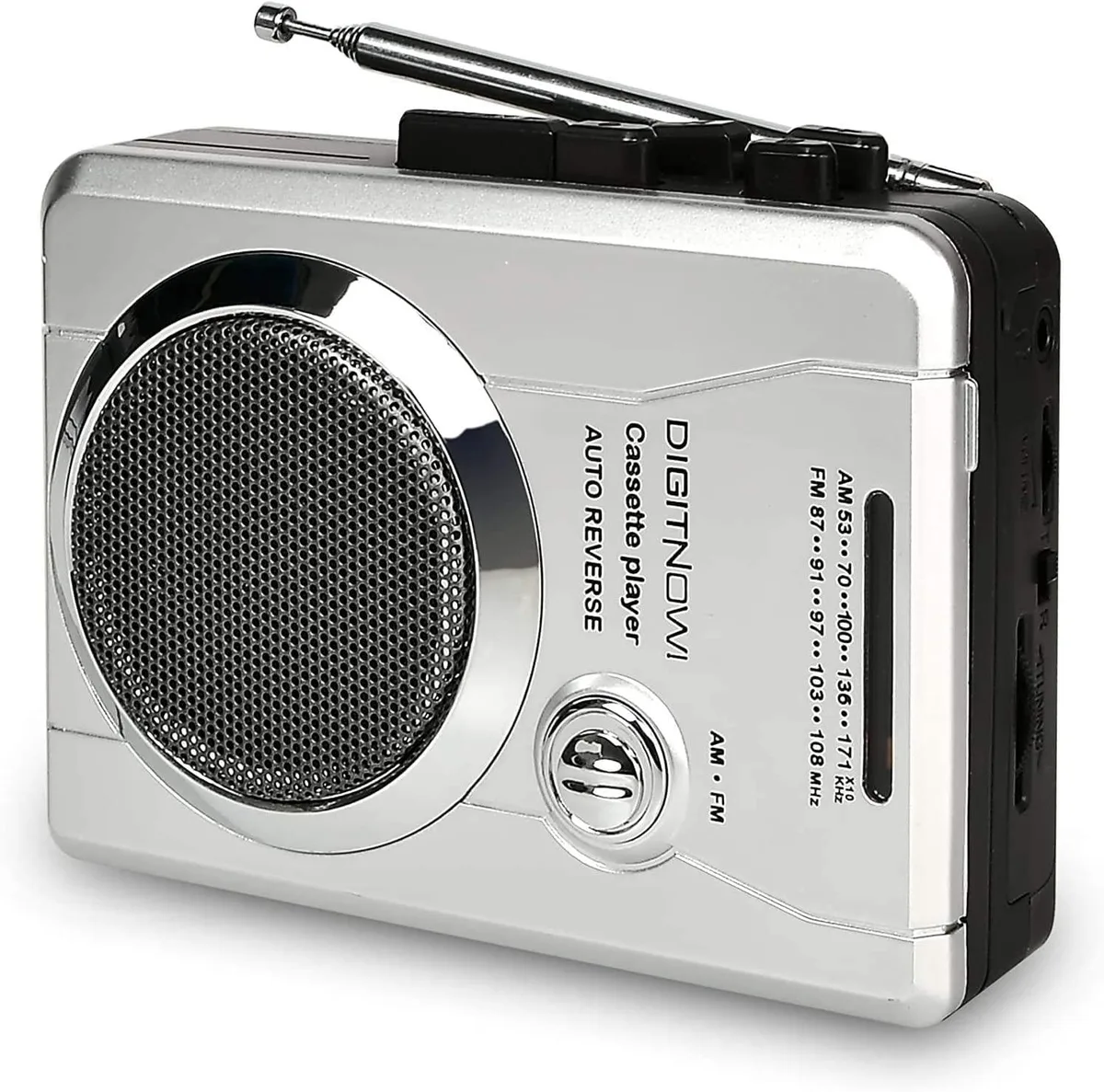 DigitNow! DigitNow! BR630 Silver Cassette Player Recorder AM/FM Radio — product photo
