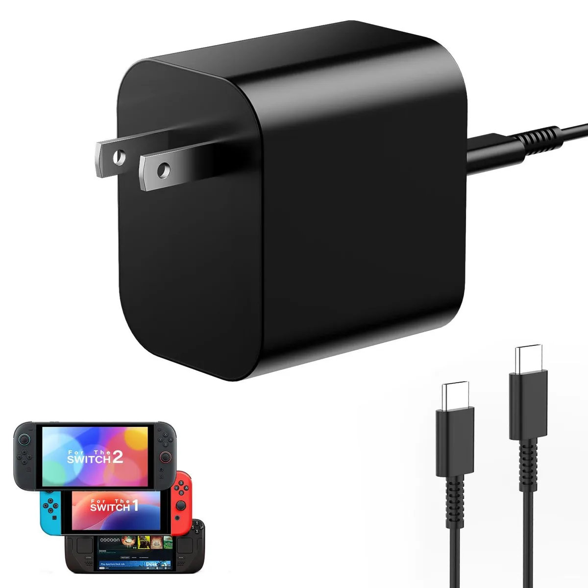 Compact white USB-C wall charger with 1.5m matching cable