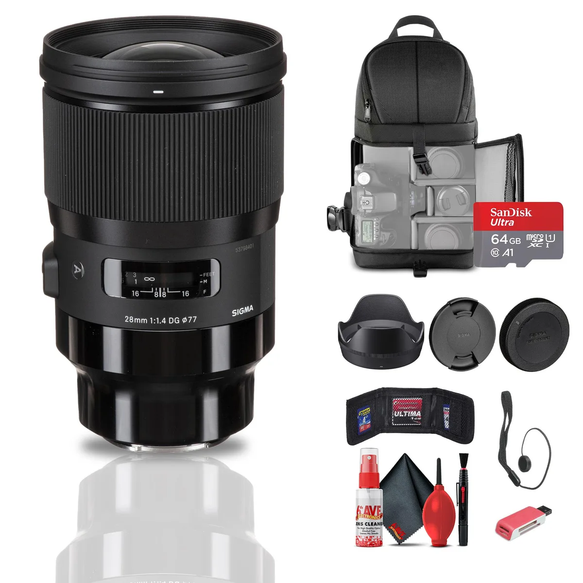 SIGMA SIGMA 28mm f/1.4 DG HSM Art Sony E Bundle — product photo