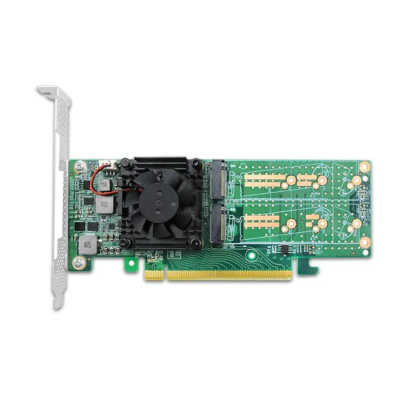 eshinreal eshinreal PCIe 3.0 x16 to Quad M.2 NVMe Adapter PLX8747 Low Profile — product photo