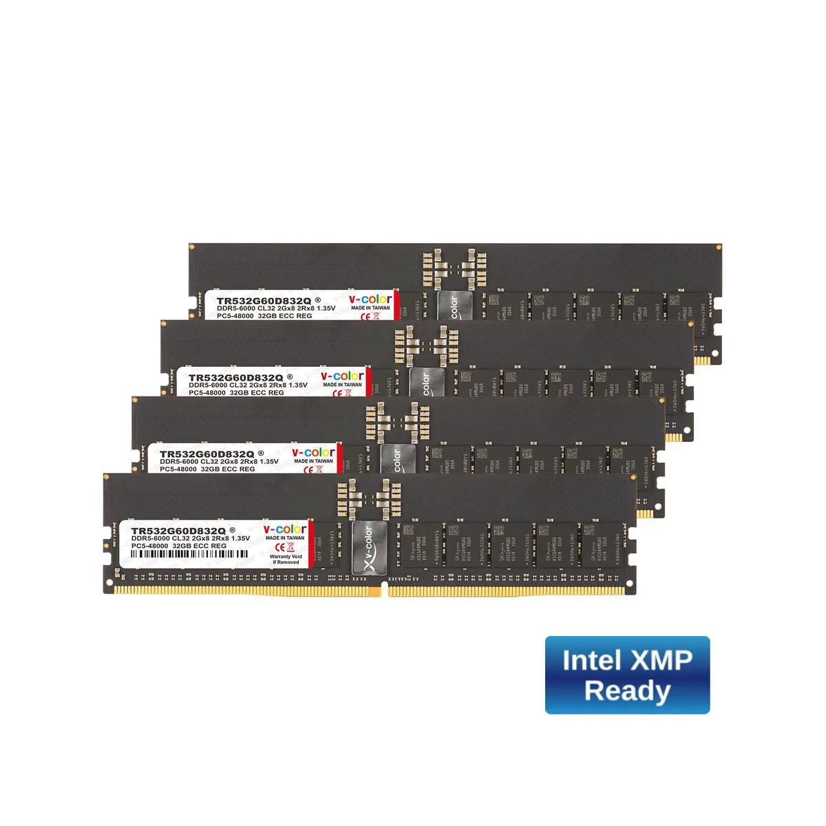 V-color V-color OC R-DIMM DDR5 128GB (4×32GB) 6000 CL40 2Rx8 ECC W790 — product photo