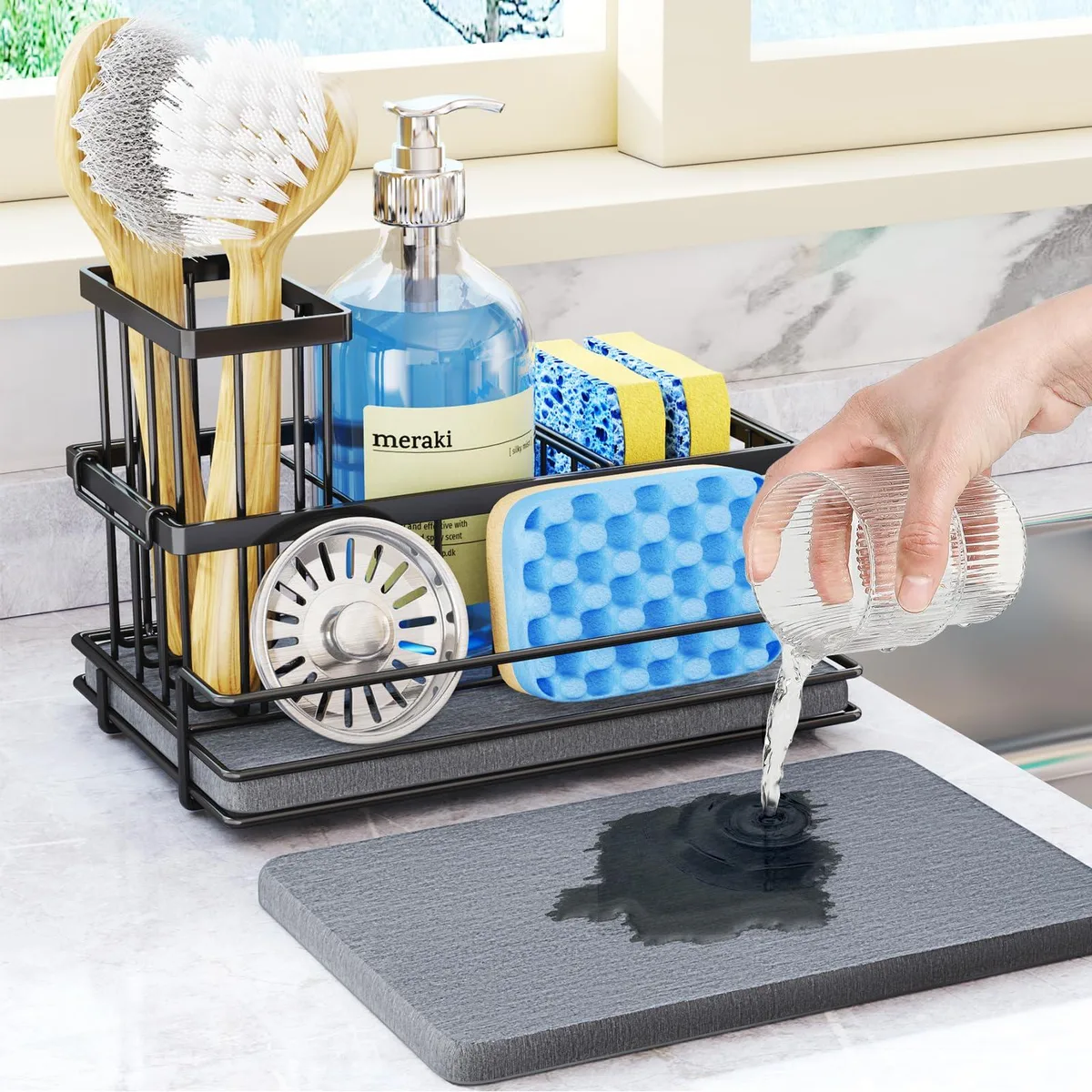 HapiRm ZWJ206 Bath Storage 13.49 cm x 22 cm x 15 cm Black — product photo