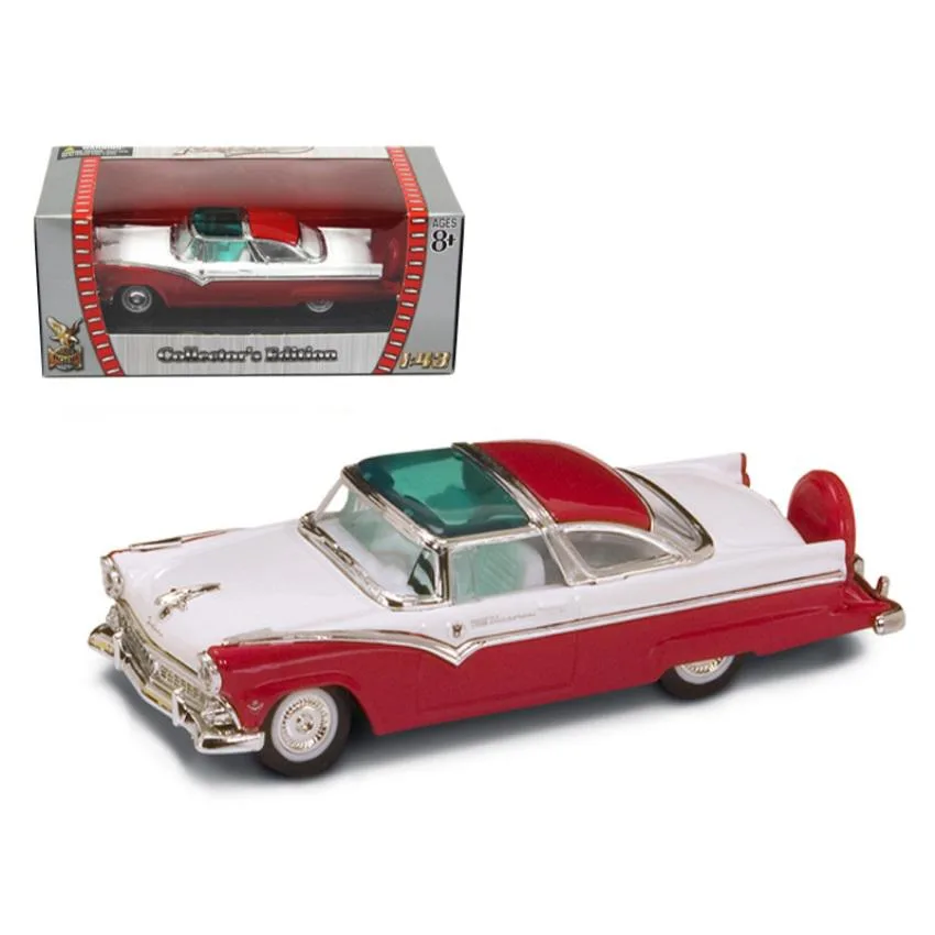 ROAD SIGNATURE ROAD SIGNATURE 1955 Ford Crown Victoria Red White 1/43 Diecast Vehicle — product photo