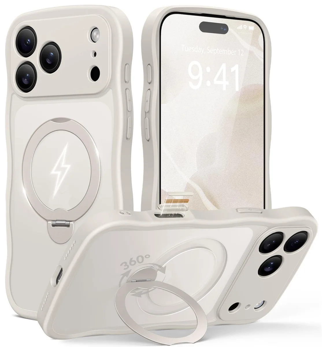 ViewSonic ViewSonic iPhone 17 Pro Max Case Stone 6.9" 360° Stand MagSafe 18ft Drop — product photo