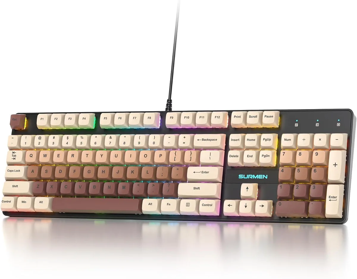 usbroway usbroway Creamy 104-Key Wired Gaming Keyboard Red Switch RGB — product photo