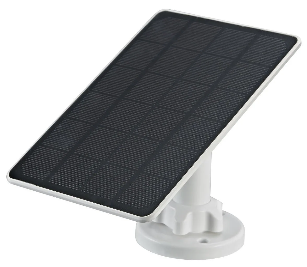 Rectangular white and black solar panel with 360° bracket and 9.8ft cable