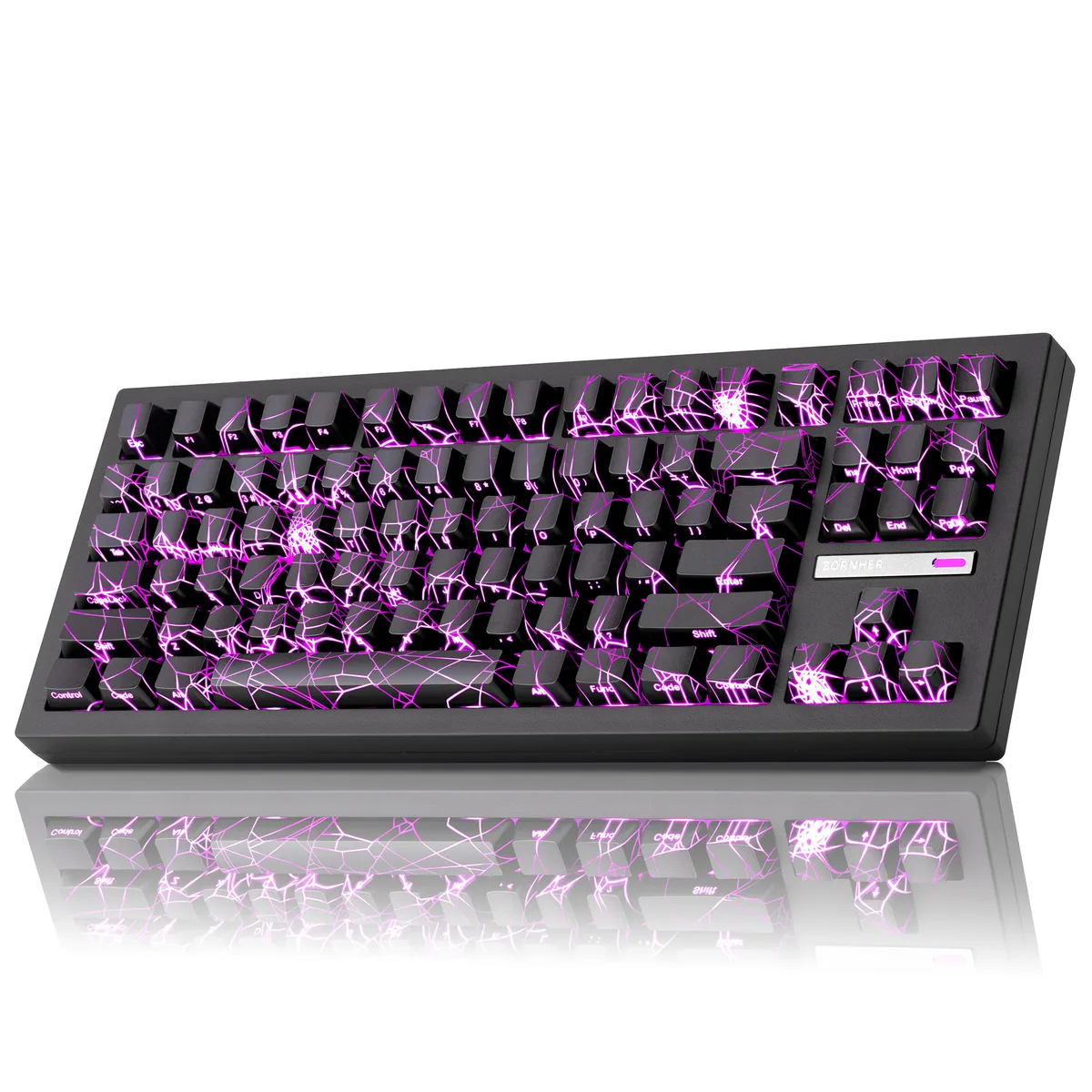 ZORNHER ZORNHER ZH870 80% Mechanical Gaming Keyboard Black Spider Web — product photo