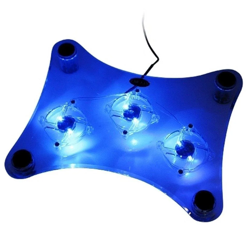  ThreeH H-UF01 laptop cooling pad 3 fans blue LED 10-15 inch — product photo