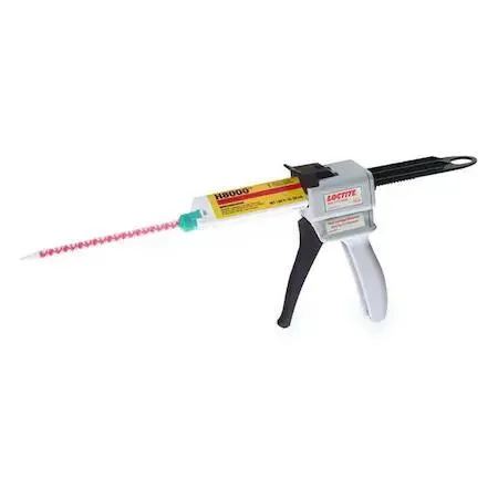 Silver plastic dual-cartridge manual applicator with 1:1 and 2:1 plungers