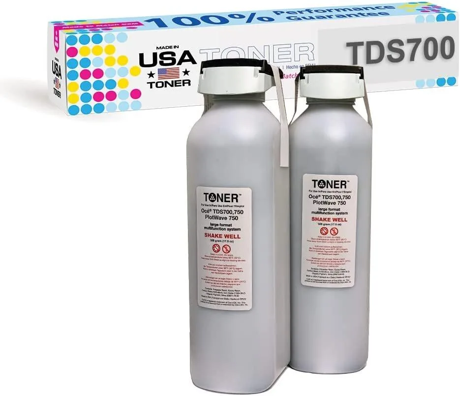 MADE IN USA TONER MADE IN USA TONER Compatible Replacement for Oce TDS 700 750 Plotwave 750 Black 2 Pack toner cartridge — product photo