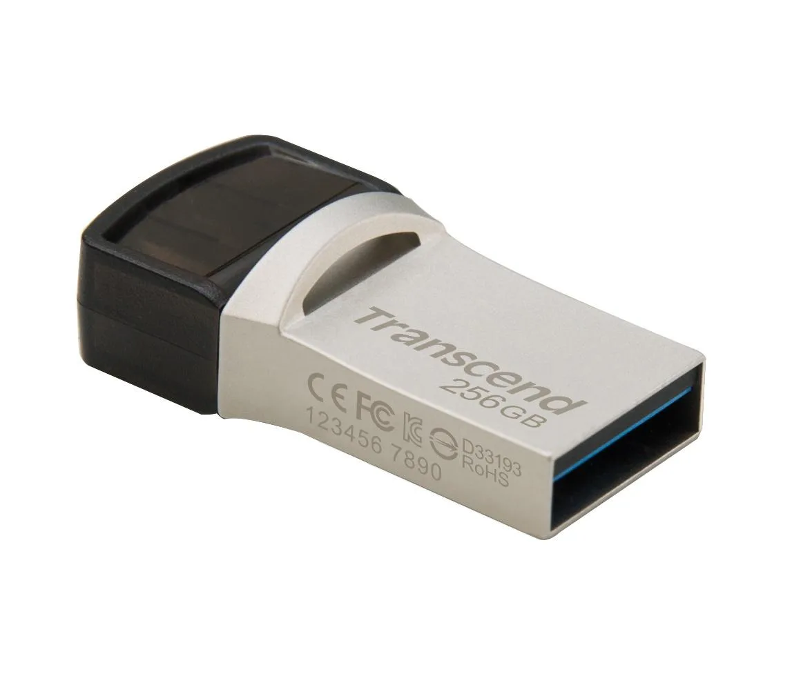 Transcend Transcend JetFlash 890 256GB USB 3.1 Type-C USB Flash Drive Silver — product photo