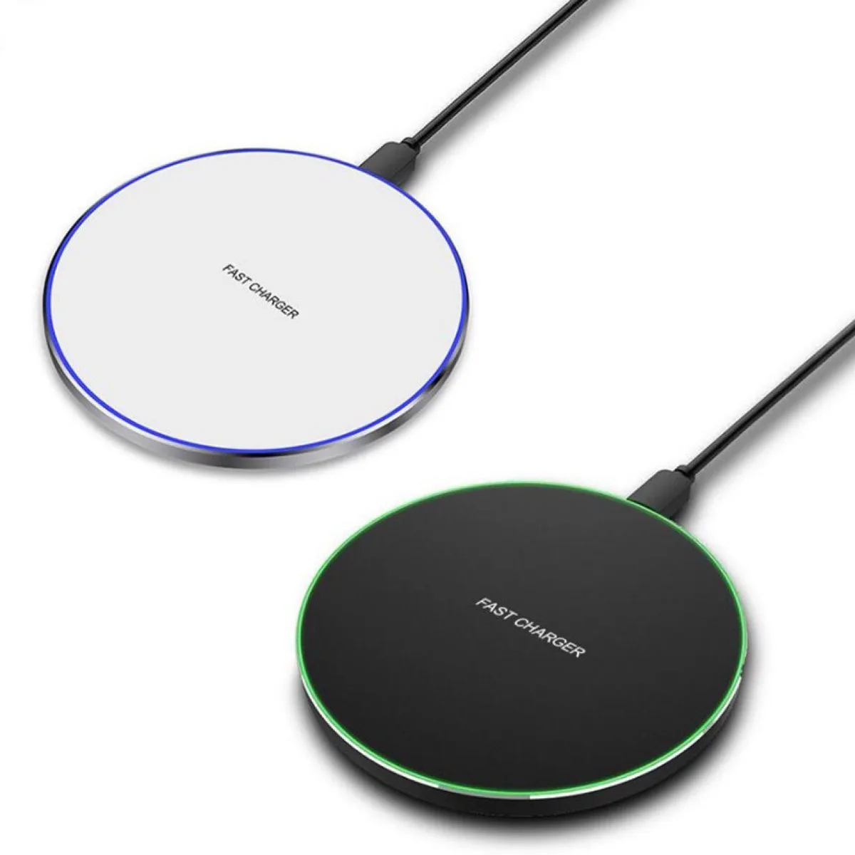 Gemdeck Gemdeck Wireless Charger 10W Qi Pad 2-Pack Black White — product photo