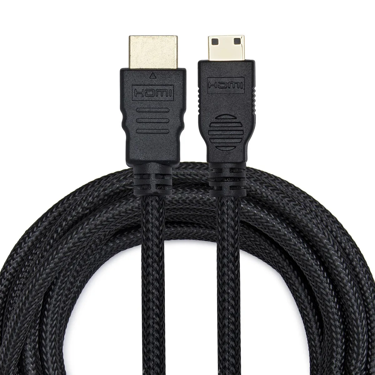 Nylon-braided mini-HDMI to HDMI cable 15 ft