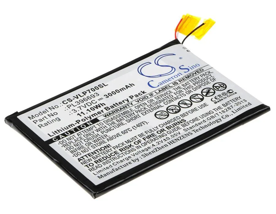Rectangular silver lithium-ion replacement battery with connector ribbon