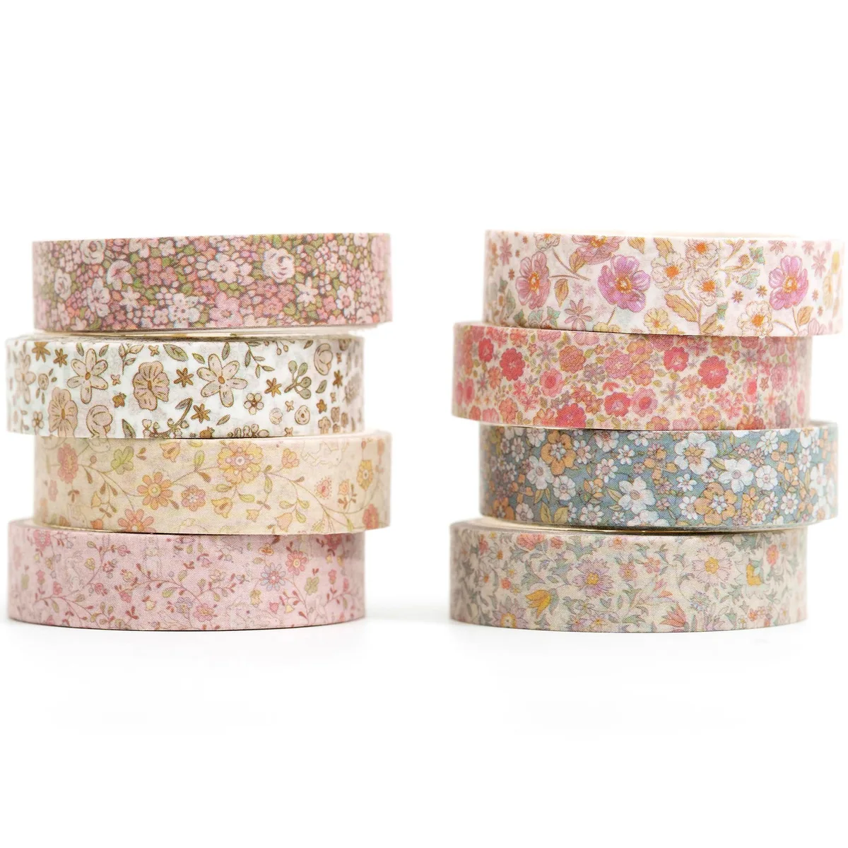 YUBX YUBX YUBX-WTFLF-EU8 washi tape 8 rolls 10 mm 3 m Little Flowers — product photo