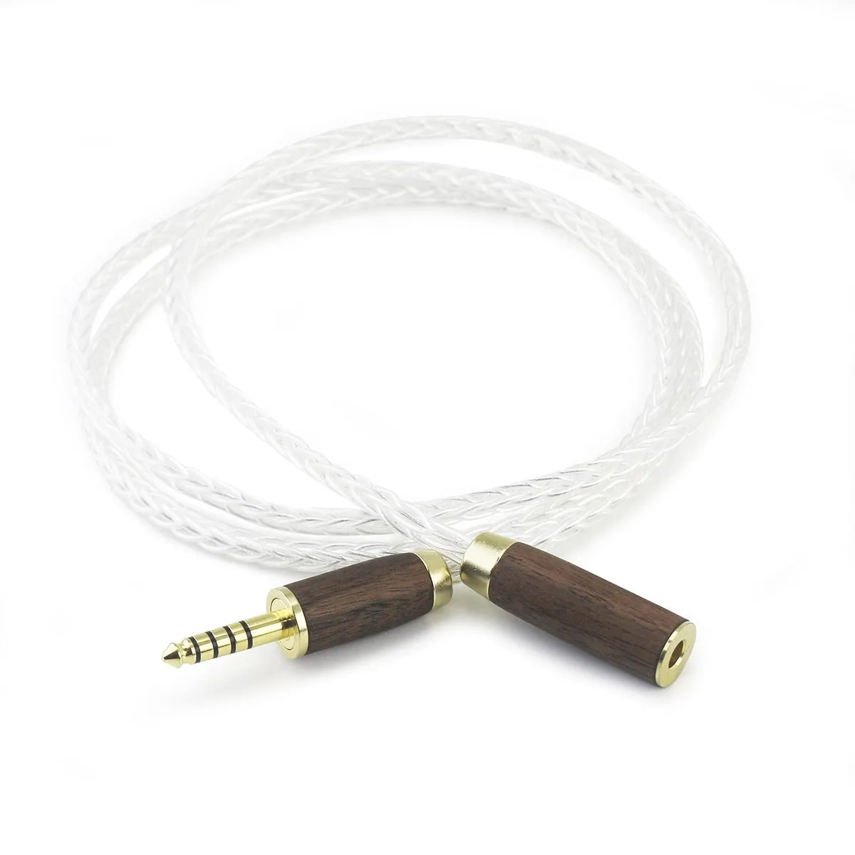 GSM Outdoors GSM Outdoors 4.4mm Balanced Male to Female Audio Adapter Cable Walnut Wood Shell 1.5m — product photo
