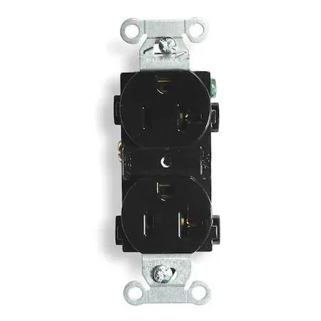 Hubbell Incorporated Hubbell Incorporated BR20BLKWR 20 A 125 V duplex receptacle — product photo
