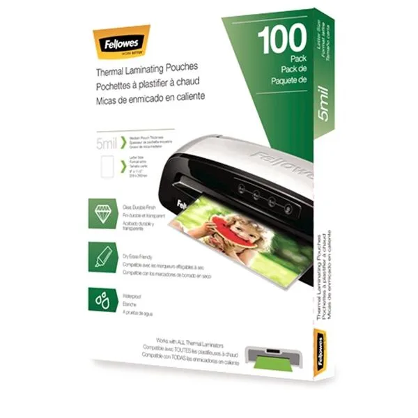 FELLOWES FELLOWES 5743501 Laminating Pouches Letter 9 x 11.5 5 mil 100 Pack — product photo