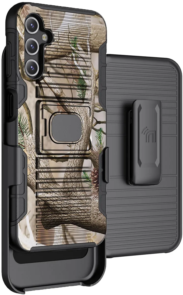 Nakedcellphone Nakedcellphone Magnetic Grip Ring Stand Case + Belt Clip Holster Combo for Samsung Galaxy A14 5G — product photo