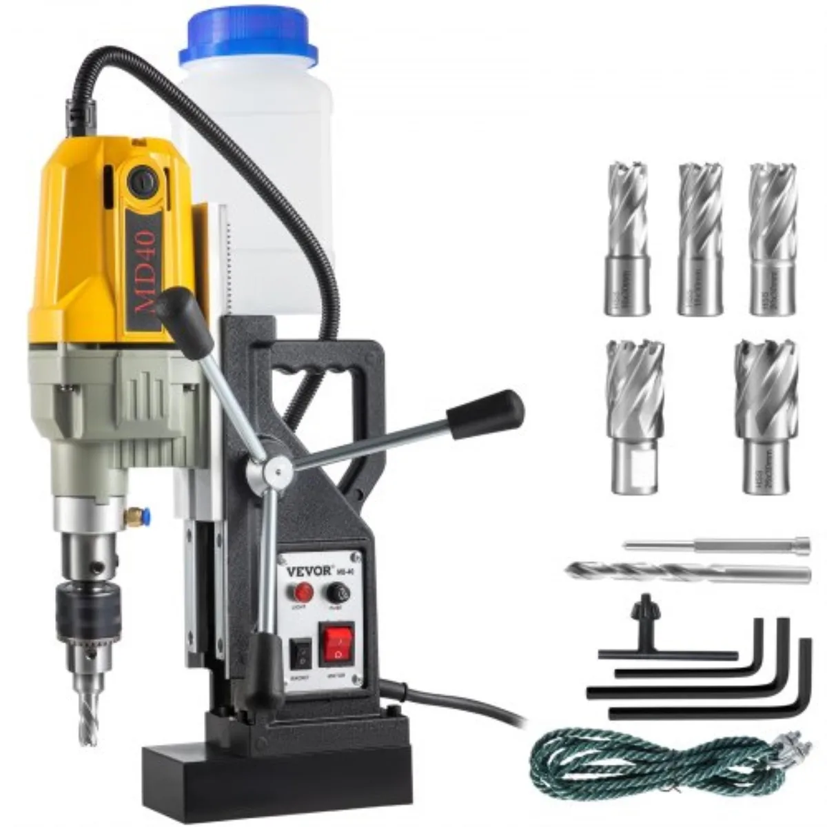 VEVOR VEVOR VV-MD-US7 Magnetic Drill 1100W 1.57" 12000N 580 RPM 7 Bits — product photo