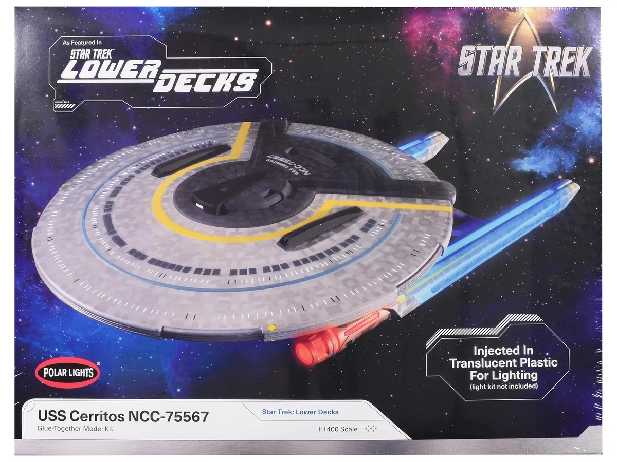 Polar Lights Polar Lights POL1002 1/1400 U.S.S. Cerritos NCC-75567 50-part hobby collectible — product photo